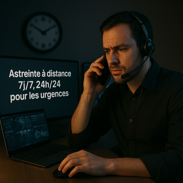 Astreinte à distance 7 jours/7, 24h/24 pour les urgences